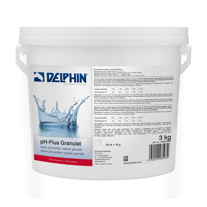 Poolkem DELPHIN pH-plus granulat 3 kg