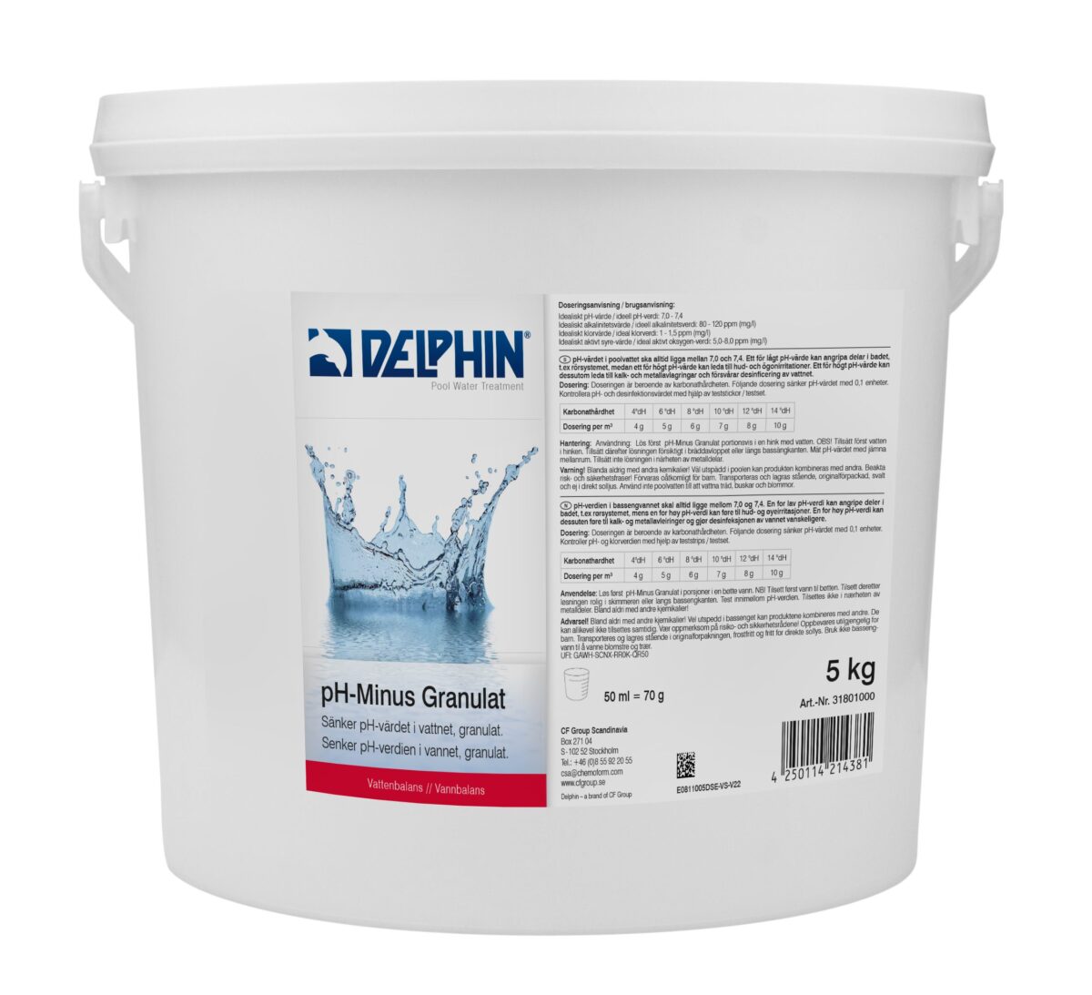 Poolkem DELPHIN pH-minus granulat 5 kg